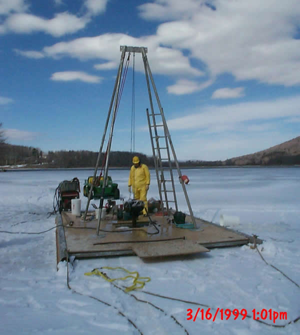 March 16, 1999 - Sectioning a core sample