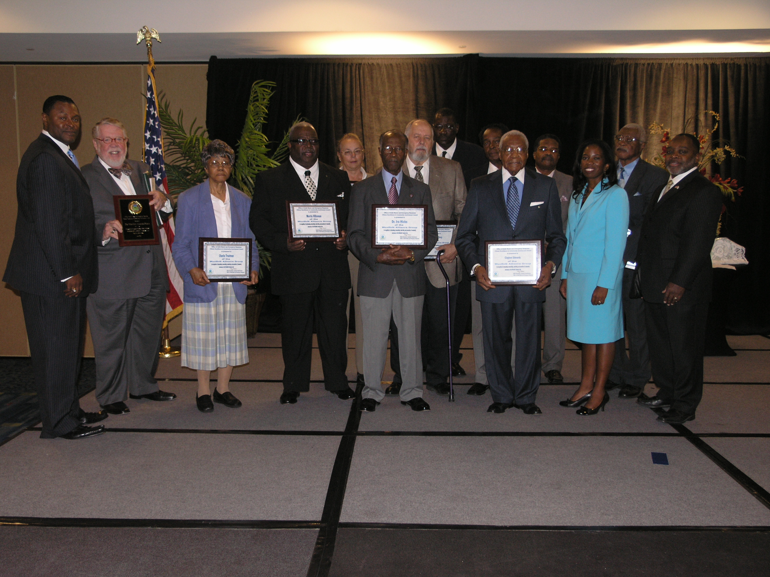 Woolfolk Alliance Group accepts the 2010 Citizen Excellence in Community Involvement Award.