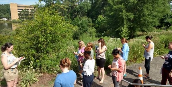 Local educators using the iNaturalist species identification app during the EPA EnviroAtlas Educator’s Workshop Series. Read more about EnviroAtlas below.