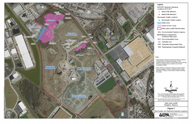 image of West Lake stormwater and sediment sampling map 8-29-17