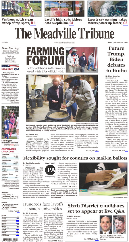 The Meadville Tribune cover