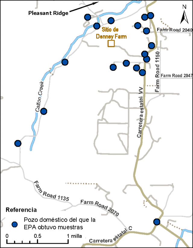 image of Figure 2 Denney Farm domestic wells sampled spanish