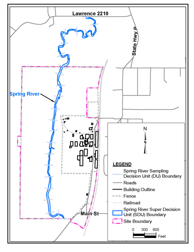 image of Figure 3 Spring River sediment sampling area