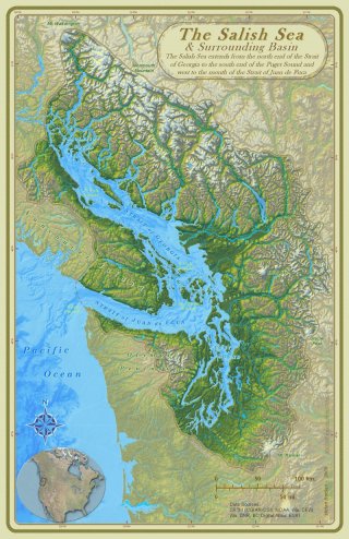 Salish Sea watershed map.
