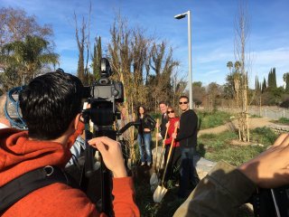 Screen Actors Guild and American Forests Tree Planting with Shovels in the Ground