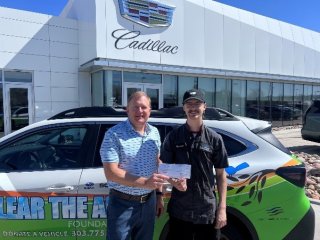 Picture of Clean the Air Foundation awarding a scholarship.