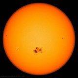 Sunspots. Clicking on the image links to a larger version of the image.