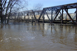 Flooded street near the Grand River/Grand Rapids