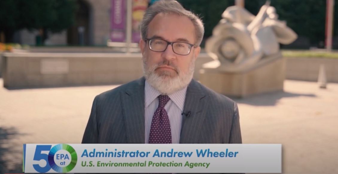 Administrator Wheeler presenting the 2020 Federal Facility Excellence in Site Reuse Awards