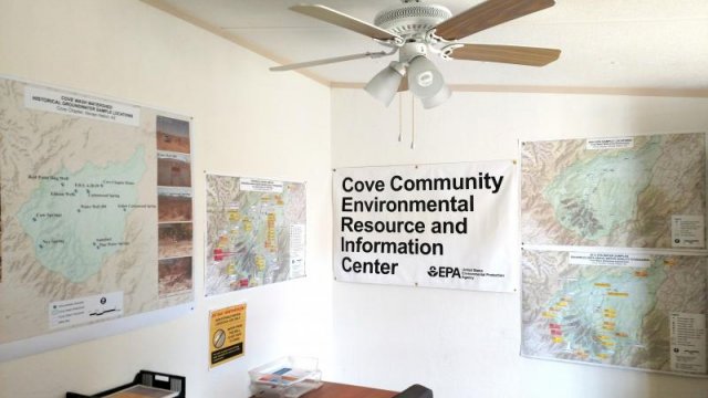 Photograph of interior of the Cove Community Environmental Resource an Information Center.
