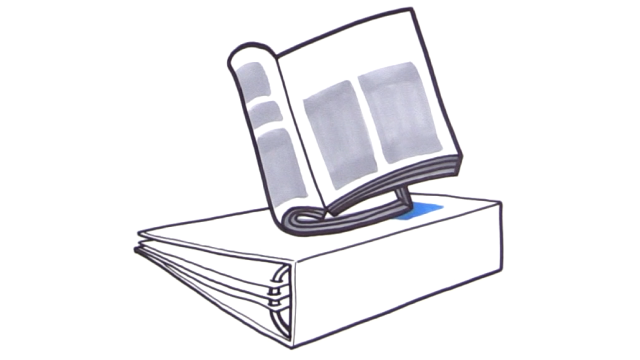 Illustration of a binder and an open journal