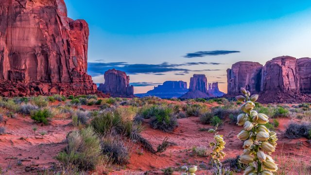 Photo of Monument Valley in Utah at dusk. Adobe Stock image.