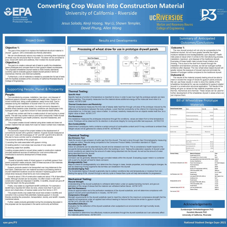 University of California, Riverside, CA P3 Poster