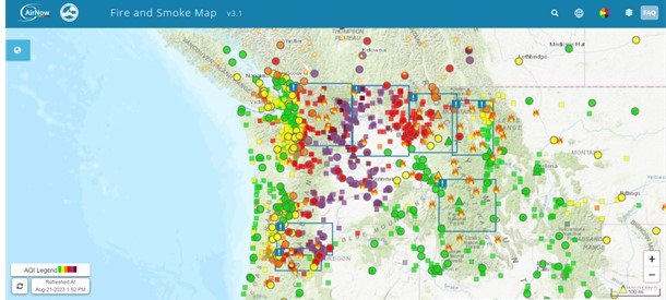 Screenshoot of AirNow