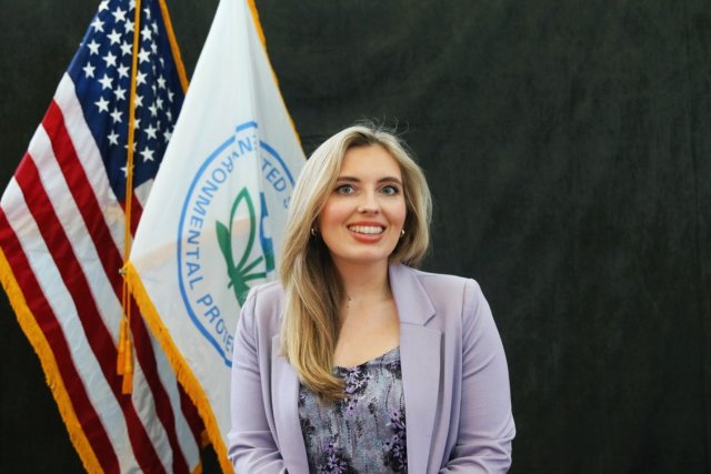 madison feshuk posing at EPA ceremony