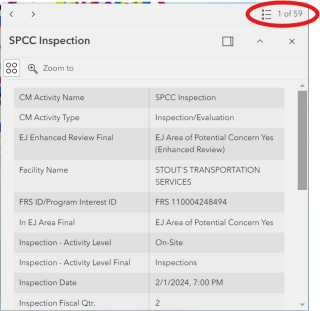 Enforcement Case map popup