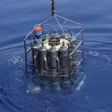 CTD Rosette submerged in water